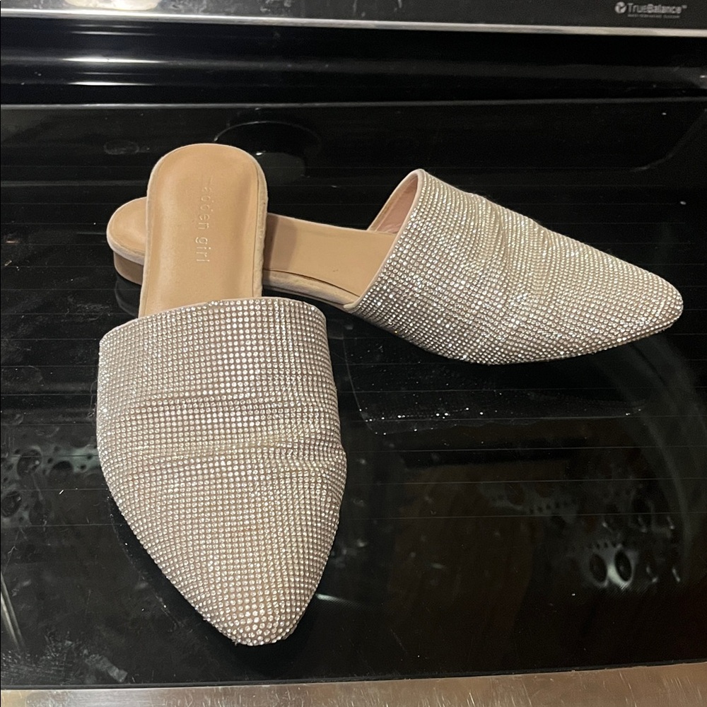 Madden Girl Shimmering Silver Mules